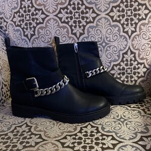 Dolce Vita New Black Leather Biker Ankle Boots 9.5